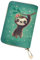 chaqlin Étui de protection pour cartes de crédit et cartes de visite Motif floral, Paresseux rigolo vert, Porte-cartes