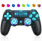 Gamrombo Wireless Controller für PS4, Game Controller kompatibel mit PS4/Pro/Slim/PC Gamepad mit Turbo/Zurück Taste/Dual Vibration/6-Achsen Gyro Sensor/Touchpanel
