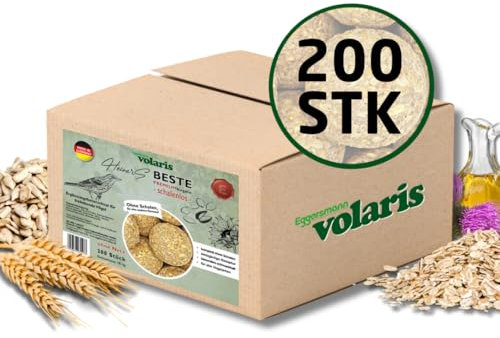 Eggersmann volaris 200 Stück Meisenknödel Heiners Beste schalenlos ohne Netz 18 kg | Körnerkugel für Wildvögel |Nährstoffreiches Ganzahresfutter für alle Vogelarten