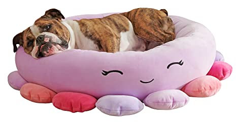 Squishmallows JPT0088 - Beula der Oktopus Tierbett 75 cm, offizielles Jazwares Plüsch, superweiches Haustierbett
