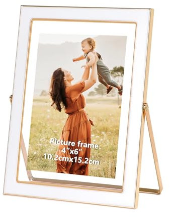 Vasemouh Glas Eleganter Einzel-Glasbilderrahmen für 10x15/13x18 cm Fotos, Tischbilderrahmen perfekt für stilvolle Dekoration und Präsentation Ihrer Erinnerungen