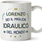 Mugffins Tazza Personalizzata in ceramica per IDRAULICO uomo 11 oz / 350 ml - In italiano - Migliore del Mondo - Idea regalo per compleanno, anniversario, natale, laurea