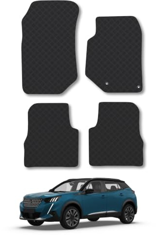Peugeot 2008 (2019+) 3mm Rubber Car Mats | Tailored Fit Durable Floor Mats Full Coverage Protection Waterproof Accessories Easy Clean Anti Slip Made in the UK