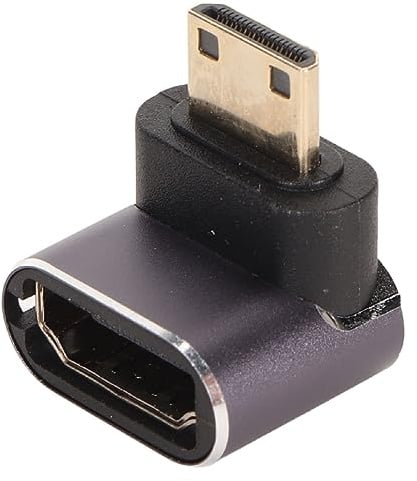 ciciglow -HDMI-Stecker auf HDMI-Buchse-Adapter, UHD 8K Rechtwinkliger Zwei-Wege-Erweiterungsadapter mit LED-Licht, für RPi 4, DSLR, Tablets