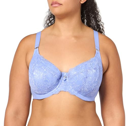 Elomi Women's Brianna Underwire Padded Half Cup Demi Bra, Opaque, Jacaranda, 40GG US
