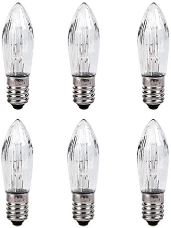 ShuoHui 6X Riffelkerze für Schwippbögen mit Lampen, 8V/12V/14V/23V/34V / 3W, mit E10 Schraubgewinde (24 Volt)