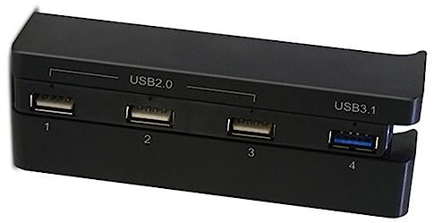 Ruiqas Hub USB 4 ports USB 2.0 3.1 Adaptateur Hub pour PS4 Slim Gaming Console