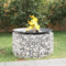 JUNZAI Gabionen-Feuerstelle Ø 100 cm Verzinktes Eisen, Feuerkorb, Feuerschale Outdoor, Lagerfeuer, Bonfire, Garten - 153560