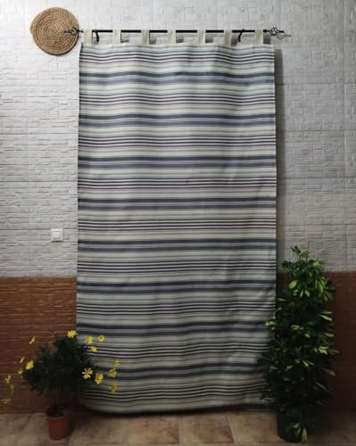 Mercatienda Cortinas para Puerta Exterior - Protección para tu Entrada en la Calle 140x260cm - Rayas para Puertas Ventanas y Patios Interior Exterior confeccionada en España. (Gris)