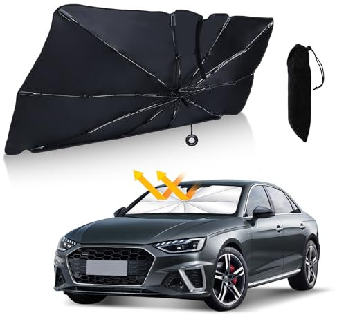 ZATOOTO Parasol Parabrisas Delantero para Coche, Parasol Delantero Coche, Paraguas Parasol Coche, Protección UV, Plegable, 140 x 74 cm