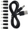 5V DC Power Cord Replacement Charger, USB to DC Plug Charging Cord with 9 Connectors Adapters for Moon Lamp, Massage Wand, Router, LED Light, Speaker and More Devices (Black)