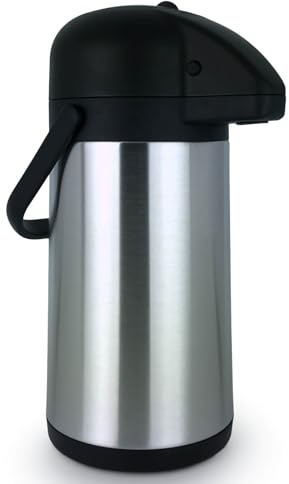 Gravidus Edelstahl Pumpkanne Airpot Thermoskanne 2,2 Liter – Vielseitig, Isolierend, Tragbar, Langlebig