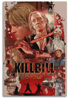 NHDERYBNF Póster de la película Kill Bill Póster decorativo pintura lienzo póster pared e imagen artística moderna decoración de dormitorio familiar carteles 08 x 12 pulgadas (20 x 30 cm)