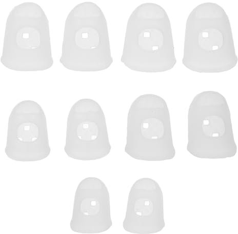 TOPPERFUN 10 Stück Kalimba Daumenschutz Silikon Fingerschutzhüllen Transparent Elastisch Mit Rutschfester Partikelstruktur Für Entspanntes Kalimba Spielen