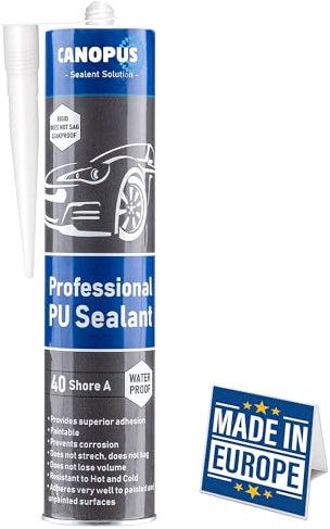 CANOPUS Paintable RV, Caravan Adhesive & Sealant Black, 280ml NON TOXIC Weatherproof Caravan Roof Sealant, for Indoor and Outdoor Use, Ideal for Metal, Glass, Wood, Concrete, Brick and Tiles