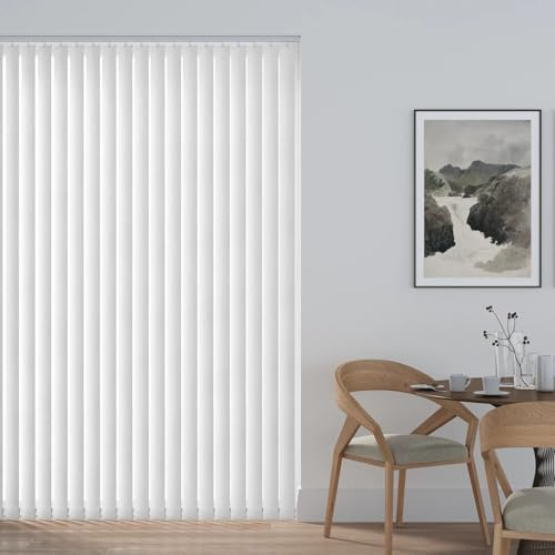 WINZOW Made to Measure Vertical Blinds 89mm (3.5) Fabric Complete Set Headrail & Slats | Custom Size Vertical Window Blinds Up To 200cm Width x 130cm Drop | Light Filtering Blinds for Windows & Doors