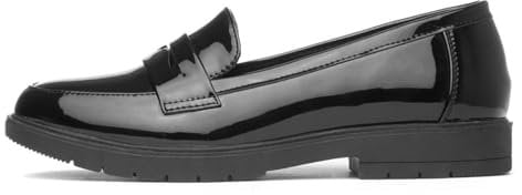 Lilley Annie Womens Black Patent Loafer - Size 7 UK - Black