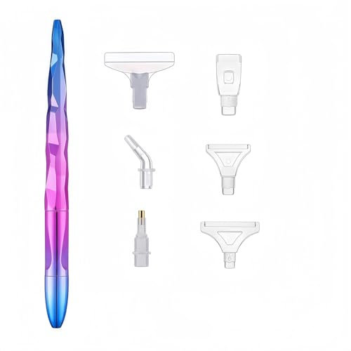 Heanvmyss Diamond Painting Pen Kits,Diamond Painting Zubehör,5D Diamant Painting Stifte Set,Diamant Malstift mit 6 Styles Ersatzköpfe,Diamant Kunststifte für Nail Art,DIY Handwerk