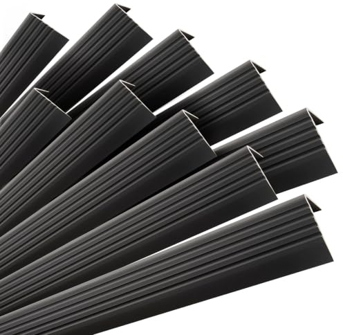 5 x Quest Treppenkantenprofil Selbstklebend PVC Kunststoff Treppen-Kantenschutz 50x42mm, schwarz, 100cm