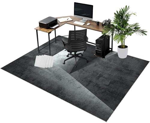 RxueSug Tappeto Salvapavimento, Tappeto Sedia Ufficio, Tappeto Sedia Gaming, 60 x 90 cm Tappeto Gaming Pavimento, Tappetini per Sedia da Ufficio Protezione Pavimento Laminato, Parquet, Antiscivolo
