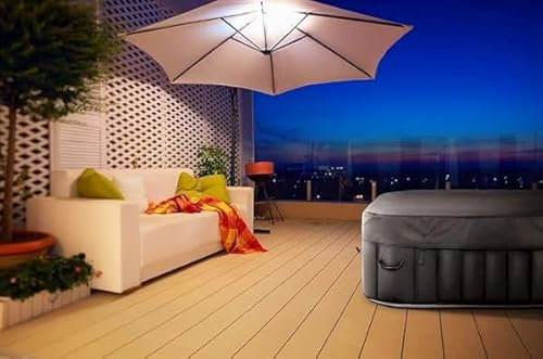 Uniprodo - Vasca idromassaggio gonfiabile, 900 l, 6 persone, 130 ugelli, nero/bianco