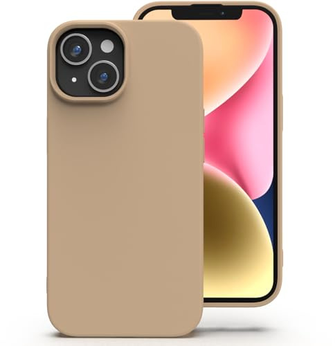 Zuvirelx Silikon Handyhülle für iPhone 14 Hülle, Weiches Griff, Dünne, Minimalistisch, Stoßfest, rutschfest, Taschenpassend - Khaki