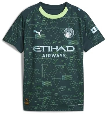 PUMA Kinder Manchester City Viertes Trikot 2025/26 | Offizielles Replica-Fußballtrikot; kurze Ärmel; normale Passform; dryCELL feuchtigkeitsableitend; atmungsaktives Material
