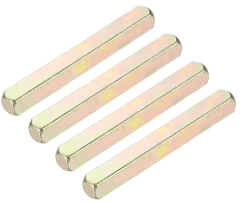 sourcing map 4pcs Door Knob Spindle, 8 x 70mm Iron Door Handle Spare Spindle Bar Square Straight Knob, Lock Replacement Parts for Doorway Control Systems, Silver