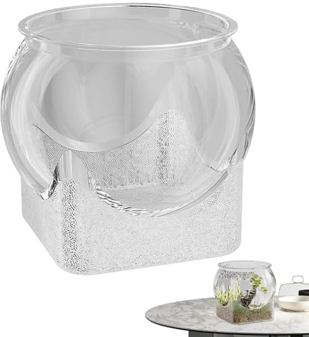 Clear Aquarium Betta Fish Tank, Round Fish Tank Aquarium, Unbreakable Globe Transparent Turtle Tanks, Fish Bowl Desktop Aquariums for Gold fish Betta Turtle
