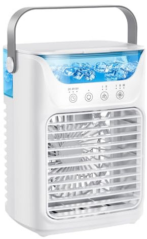 MEIION Neues und verbessertes Modell 2025 Tundra Freeze 2.0PRO Tragbare 4-in-1-Klimaanlage mit 700mlWassertank, Touch Bedienung, ideal für Haus, Büro, Auto und Camping