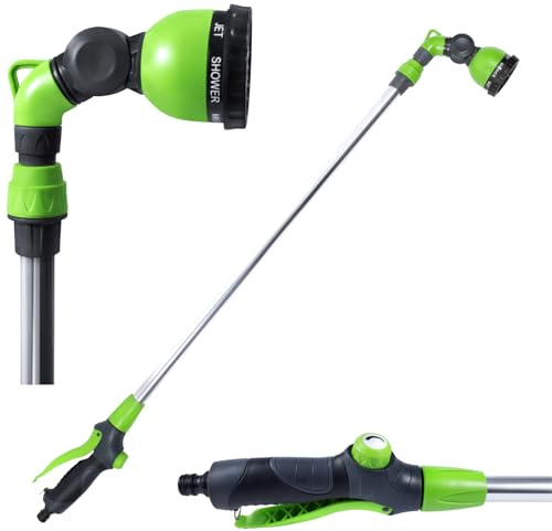 7 Dial Extendable Spray Lance with Lever Handle – Adjustable Long Reach Watering Wand for Garden, Hanging Baskets, Greenhouse, Hose Pipe Connector, 140cm Telescopic Garden Sprayer