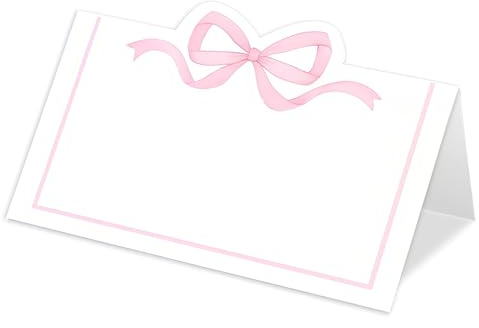 20PCS Pink Bow Wedding Place Cards for Banquet Table Setting