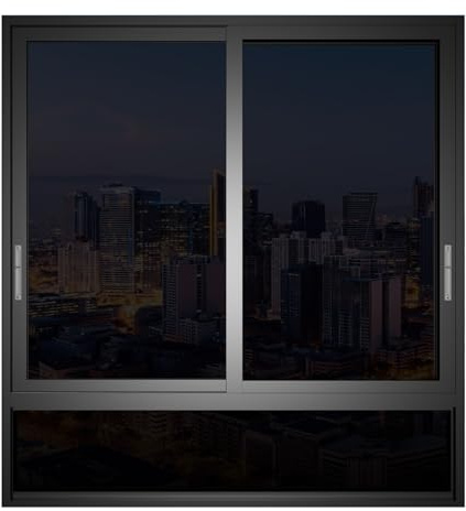 Fensterfolie Selbsthaftend Blickdicht 120 x 200 cm mit Uv-Schutz Und Hitzeschutz Selbstklebend Sichtschutzfolie Fenstertönung Anti-Uv Folie für Fenster Außen & Innen, Schwarz