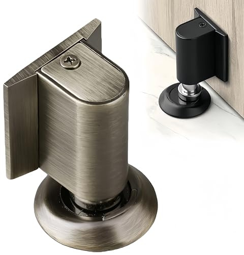 Magnetic Door Wedge Stopper, Heavy Duty Magnetic Doors Catch Holder, Windproof Stopper No Drill Invisible Doorstops for Inside Door,Prevents Door Slamming for Home & Office (Bronze, 1 Pack)