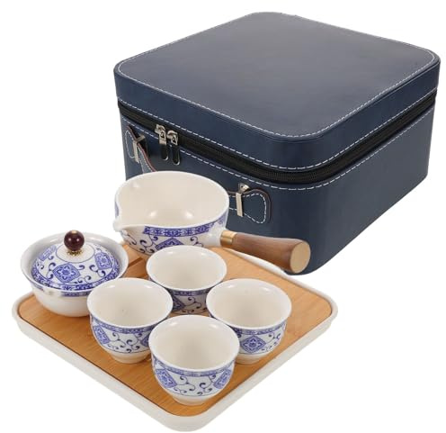 Angoily Service à Thé Chinois Porcelaine avec Théière et Tasses Design Artistique pour Bureau Ensemble Complet