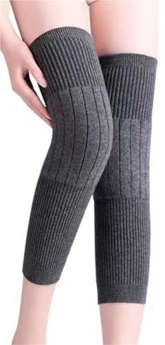 NFEKLFI ginocchiere Ginocchiere in cashmere e lana, protezioni for ginocchia, scaldamuscoli, ginocchiere nere grigie(Grey-XXL)