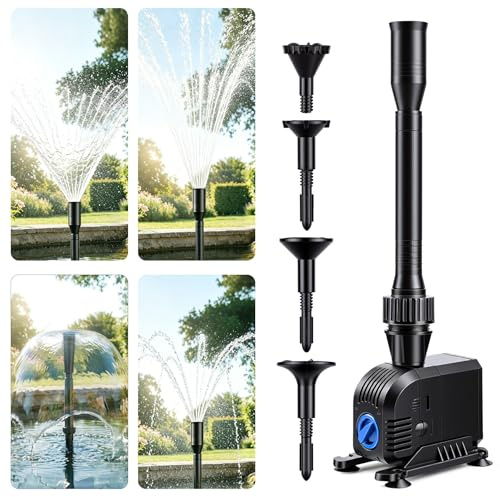 YAOBLUESEA 600L/h 8W Garten Springbrunnenpumpe Teichpumpe Wasserspielpumpe Bachlaufpumpe Wasserpumpe Fontäne