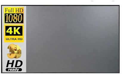 Projector Screen, Portable Projector Screen HD 16:9 White Dacron Diagonal Projection Foldable Wall Mounted for Home Theater(60 inch)
