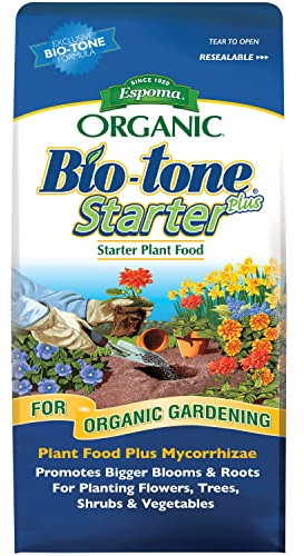 Espoma Organic Bio-Tone Starter Plus 4-3-3 Natural & Organic Starter Plant Food with Both Endo & Ecto Mycorrhizae; 4 lb. Bag; The Ultimate Starter Fertilizer - Pack of 1