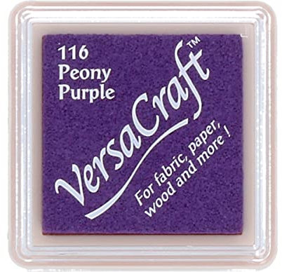 Tsukineko VersaCraft Stempelkissen - Lila, Peony Purple - Klein - Wasserbasis, Deckend, Beständig gegen Ausbleichen - Embossing