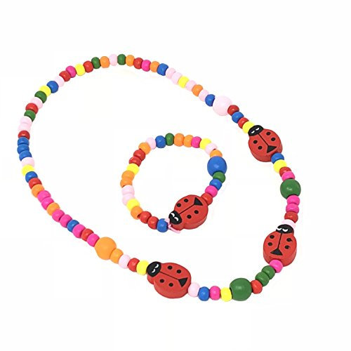 KINDER Marienkäfer Perlen Halskette und Armband Set - PARTY Wundertüten Inhalt, strumpf füllstoffe, geschenke für klein mädchen