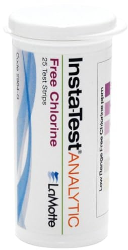 LaMotte Insta-Test 2964-G Chlorine Free Single Factor Test Strip, Low Range, 0-10ppm Range (Pack of 25)