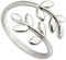 ELBLUVF Edelstahl 18 K versilbert Silber Farbe Frau Blättern Laurel verstellbar AST Ringe
