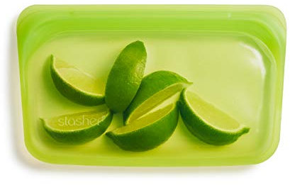Stasher 100% bolsa de alimentos reutilizable de silicona, 9.9 onzas líquidas, lima