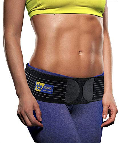 Everyday Medical Beckengurt bei Bandscheibenvorfall, Schwangerschaft, Gelenk- & Rückenschmerzen. | Idealer Stützgürtel für Ischias & Iliosakralgelenk | Unisex in Standardgröße I S/M 76-112 cm