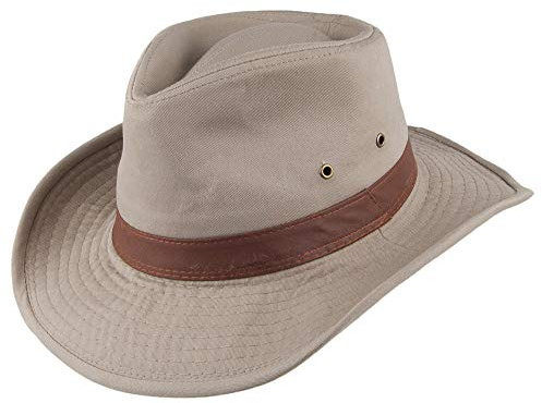 Dorfman Pacific Outback Hut aus verwaschenem Twill - Khaki - L