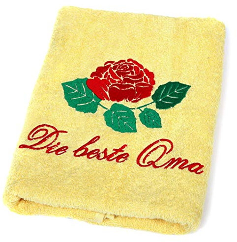 Abc Casa Die Beste Oma Handtuch zum Geburtstag, Namestag, Jahrestag, Valentinstag, Muttertag - Eine praktische Jubiläum Geschenkidee für die Beste Oma, Großmutter, Großmutti