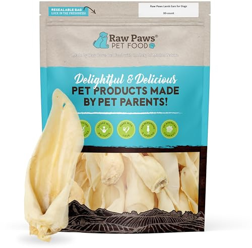 Raw Paws Lamb Ears for Dogs, 30-ct - Rawhide Alternative Single Ingredient