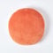 Homescapes Samt rundes Kissen 40 cm in Orange aus 100% Baumwollsamt – ideal als kleines Sitzkissen, Bodenkissen, Sitzerhöhung, Sofakissen oder Auto Sitzkissen mit Kissenfüllung, Terrakotta
