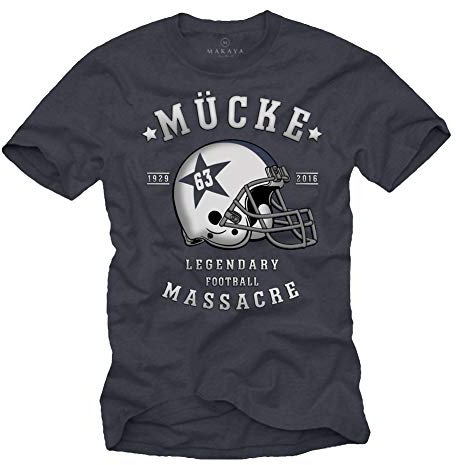 Mücke 63 - Herren T-Shirt - Football Helm Spencer Tracy Blaugrau M